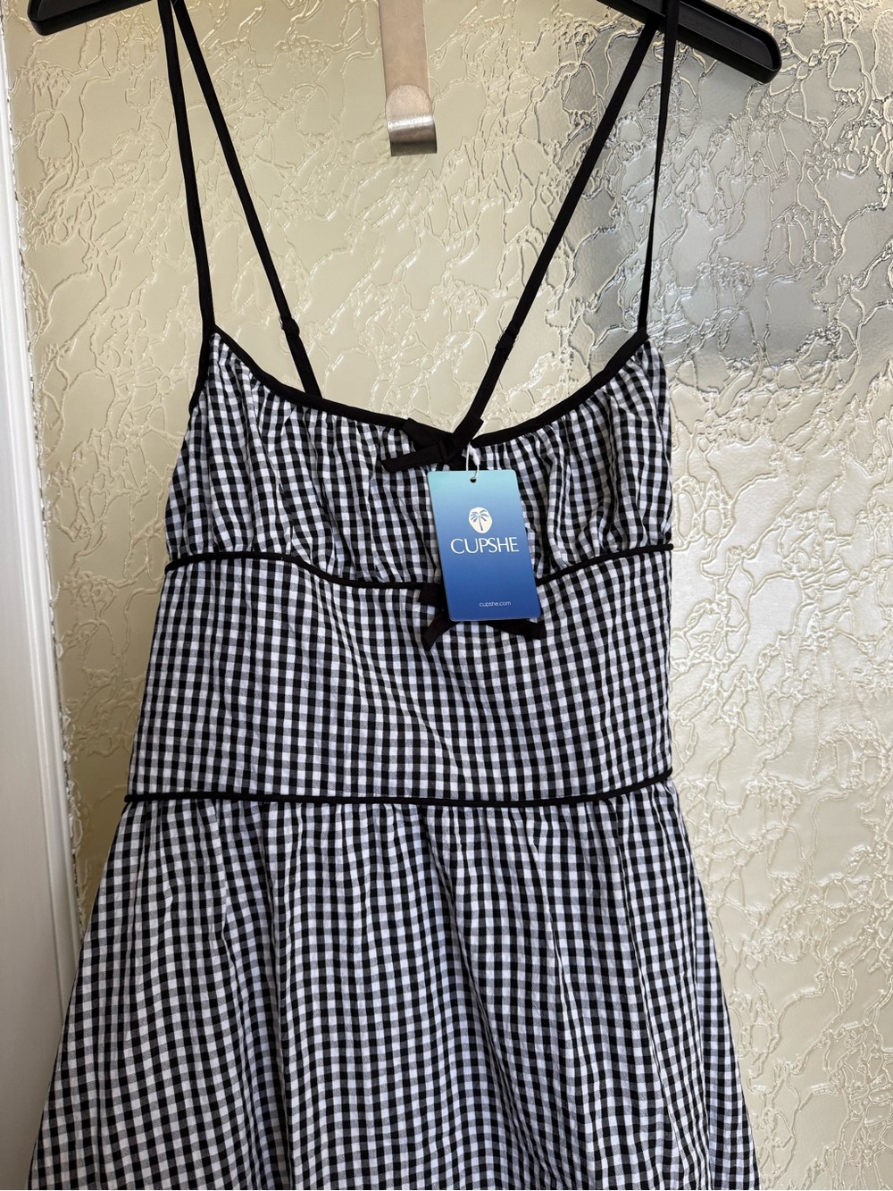 Cupshe Black & White Gingham Maxi Dress